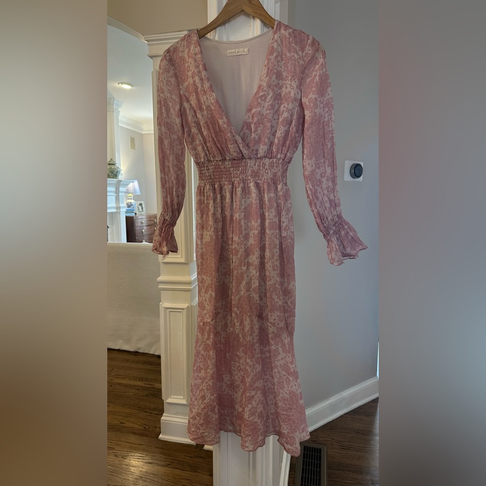 Stevie May Pink Paisley Midi Dress XS